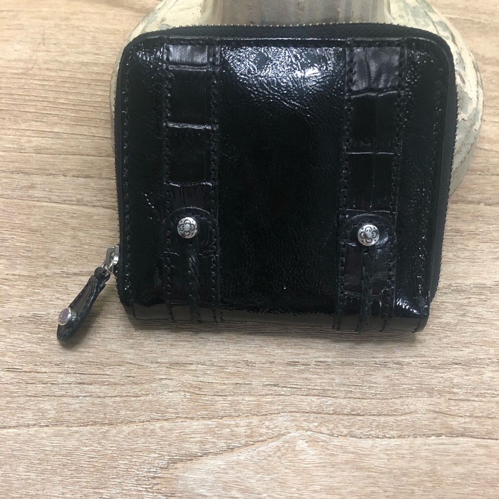 Brighton Black Patent & Croco Wallet